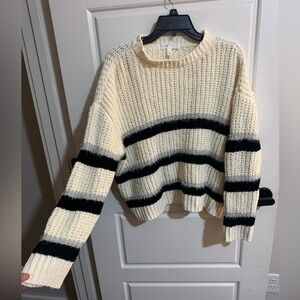 Planet Gold Cream and Black Striped Sweater